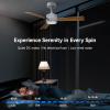imageSUNMORY 42quot Ceiling Fans with Lights and RemoteAPP Control Low Profile Ceiling Fan with Light Reversible Quiet 6 Speeds Stepless Dimmable Flush Mount Ceiling fan for Bedroom IndoorOutdoor UseWhite