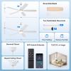 imageSUNMORY 42quot Ceiling Fans with Lights and RemoteAPP Control Low Profile Ceiling Fan with Light Reversible Quiet 6 Speeds Stepless Dimmable Flush Mount Ceiling fan for Bedroom IndoorOutdoor UseWhite