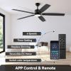 imageSUNMORY 52quot Ceiling Fans with Lights Smart Ceiling Fan with APP and Remote Control Reversible DC Motor Noiseless Stepless Dimmable Modern Ceiling Fan for IndoorOutdoor Use WhiteBlack2