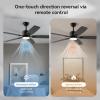 imageSUNMORY 52quot Ceiling Fans with Lights Smart Ceiling Fan with APP and Remote Control Reversible DC Motor Noiseless Stepless Dimmable Modern Ceiling Fan for IndoorOutdoor Use WhiteBlack2