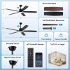 imageSUNMORY 52quot Ceiling Fans with Lights Smart Ceiling Fan with APP and Remote Control Reversible DC Motor Noiseless Stepless Dimmable Modern Ceiling Fan for IndoorOutdoor Use WhiteBlack2