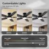 imageSUNMORY 52quot Ceiling Fans with Lights Smart Ceiling Fan with APP and Remote Control Reversible DC Motor Noiseless Stepless Dimmable Modern Ceiling Fan for IndoorOutdoor Use WhiteBlack2