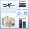 imageSUNMORY 52quot Ceiling Fans with Lights Smart Ceiling Fan with APP and Remote Control Reversible DC Motor Noiseless Stepless Dimmable Modern Ceiling Fan for IndoorOutdoor Use WhiteBlack2