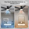 imageSUNMORY 52quot Ceiling Fans with Lights Smart Ceiling Fan with APP and Remote Control Reversible DC Motor Noiseless Stepless Dimmable Modern Ceiling Fan for IndoorOutdoor Use WhiteBlack2