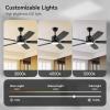 imageSUNMORY 52quot Ceiling Fans with Lights Smart Ceiling Fan with APP and Remote Control Reversible DC Motor Noiseless Stepless Dimmable Modern Ceiling Fan for IndoorOutdoor Use WhiteBlack2