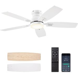 imageSUNMORY 52quot Ceiling Fans with Lights Smart Ceiling Fan with APP and Remote Control Reversible DC Motor Noiseless Stepless Dimmable Modern Ceiling Fan for IndoorOutdoor Use WhiteWhite2