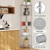 imageSUNMORY 5 Tier Corner Shelf Stand Industrial 65quot Corner Shelves Display Shelf for Living Room Decor Wall Corner Bookshelf Multi Unit Organizer Tall Shelf Plant Stand for Bedroom Bathroom BlackGrey
