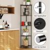 imageSUNMORY 5 Tier Corner Shelf Stand Industrial 65quot Corner Shelves Display Shelf for Living Room Decor Wall Corner Bookshelf Multi Unit Organizer Tall Shelf Plant Stand for Bedroom Bathroom BlackBlack