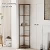 imageSUNMORY 5 Tier Corner Shelf Stand Industrial 65quot Corner Shelves Display Shelf for Living Room Decor Wall Corner Bookshelf Multi Unit Organizer Tall Shelf Plant Stand for Bedroom Bathroom BlackRustic Brown