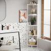 imageSUNMORY 5 Tier Corner Shelf Stand Industrial 65quot Corner Shelves Display Shelf for Living Room Decor Wall Corner Bookshelf Multi Unit Organizer Tall Shelf Plant Stand for Bedroom Bathroom BlackWhite