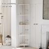imageSUNMORY 5 Tier Corner Shelf Stand Industrial 65quot Corner Shelves Display Shelf for Living Room Decor Wall Corner Bookshelf Multi Unit Organizer Tall Shelf Plant Stand for Bedroom Bathroom BlackWhite