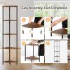 imageSUNMORY 5 Tier Corner Shelf Stand Industrial 65quot Corner Shelves Display Shelf for Living Room Decor Wall Corner Bookshelf Multi Unit Organizer Tall Shelf Plant Stand for Bedroom Bathroom BlackRustic Brown