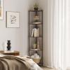 imageSUNMORY 5 Tier Corner Shelf Stand Industrial 65quot Corner Shelves Display Shelf for Living Room Decor Wall Corner Bookshelf Multi Unit Organizer Tall Shelf Plant Stand for Bedroom Bathroom BlackRustic Brown