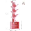 imageSUNMORY 6 Tier Tree Bookshelf Small Bookcase with Storage Cabinet Modern Tall Narrow Bookshelves Organizer Floor Standing Book Shelf for BedroomLiving RoomHome OfficeCorner Rustic BrownPink