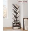 imageSUNMORY 6 Tier Tree Bookshelf Small Bookcase with Storage Cabinet Modern Tall Narrow Bookshelves Organizer Floor Standing Book Shelf for BedroomLiving RoomHome OfficeCorner Rustic BrownGrey