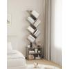 imageSUNMORY 6 Tier Tree Bookshelf Small Bookcase with Storage Cabinet Modern Tall Narrow Bookshelves Organizer Floor Standing Book Shelf for BedroomLiving RoomHome OfficeCorner Rustic BrownGrey