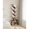 imageSUNMORY 6 Tier Tree Bookshelf Small Bookcase with Storage Cabinet Modern Tall Narrow Bookshelves Organizer Floor Standing Book Shelf for BedroomLiving RoomHome OfficeCorner Rustic BrownBrown