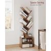 imageSUNMORY 6 Tier Tree Bookshelf Small Bookcase with Storage Cabinet Modern Tall Narrow Bookshelves Organizer Floor Standing Book Shelf for BedroomLiving RoomHome OfficeCorner Rustic BrownBrown