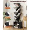 imageSUNMORY 6 Tier Tree Bookshelf Small Bookcase with Storage Cabinet Modern Tall Narrow Bookshelves Organizer Floor Standing Book Shelf for BedroomLiving RoomHome OfficeCorner Rustic BrownBlack