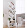 imageSUNMORY 6 Tier Tree Bookshelf Small Bookcase with Storage Cabinet Modern Tall Narrow Bookshelves Organizer Floor Standing Book Shelf for BedroomLiving RoomHome OfficeCorner Rustic BrownWhite