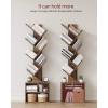imageSUNMORY 6 Tier Tree Bookshelf Small Bookcase with Storage Cabinet Modern Tall Narrow Bookshelves Organizer Floor Standing Book Shelf for BedroomLiving RoomHome OfficeCorner Rustic BrownBrown