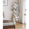 imageSUNMORY 6 Tier Tree Bookshelf Small Bookcase with Storage Cabinet Modern Tall Narrow Bookshelves Organizer Floor Standing Book Shelf for BedroomLiving RoomHome OfficeCorner Rustic BrownWhite
