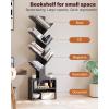 imageSUNMORY 6 Tier Tree Bookshelf Small Bookcase with Storage Cabinet Modern Tall Narrow Bookshelves Organizer Floor Standing Book Shelf for BedroomLiving RoomHome OfficeCorner Rustic BrownBlack