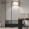 imageSUNMORY Arc Floor Lamp Modern Floor Lamp with Romote Control and Stepless Dimmable Bulb Metal Standing Lamps with Hanging Lampshade for Living Room Bedroom Office BlackBlack Without Remote