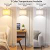 imageSUNMORY Arc Floor Lamp Modern Floor Lamp with Romote Control and Stepless Dimmable Bulb Metal Standing Lamps with Hanging Lampshade for Living Room Bedroom Office BlackNickel Without Remote