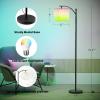 imageSUNMORY Arc Floor Lamp Modern Floor Lamp with Romote Control and Stepless Dimmable Bulb Metal Standing Lamps with Hanging Lampshade for Living Room Bedroom Office BlackBlackRGB