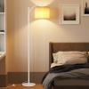 imageSUNMORY Arc Floor Lamp Modern Floor Lamp with Romote Control and Stepless Dimmable Bulb Metal Standing Lamps with Hanging Lampshade for Living Room Bedroom Office BlackWhite