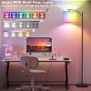 imageSUNMORY Arc Floor Lamp Modern Floor Lamp with Romote Control and Stepless Dimmable Bulb Metal Standing Lamps with Hanging Lampshade for Living Room Bedroom Office BlackBlackRGB