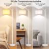 imageSUNMORY Arc Floor Lamp Modern Floor Lamp with Romote Control and Stepless Dimmable Bulb Metal Standing Lamps with Hanging Lampshade for Living Room Bedroom Office BlackWhite