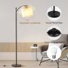 imageSUNMORY Arc Floor Lamp Modern Floor Lamp with Romote Control and Stepless Dimmable Bulb Metal Standing Lamps with Hanging Lampshade for Living Room Bedroom Office BlackBlack Without Remote