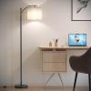 imageSUNMORY Arc Floor Lamp Modern Floor Lamp with Romote Control and Stepless Dimmable Bulb Metal Standing Lamps with Hanging Lampshade for Living Room Bedroom Office BlackBlackRGB