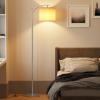 imageSUNMORY Arc Floor Lamp Modern Floor Lamp with Romote Control and Stepless Dimmable Bulb Metal Standing Lamps with Hanging Lampshade for Living Room Bedroom Office BlackNickel Without Remote