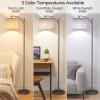 imageSUNMORY Arc Floor Lamp Modern Floor Lamp with Romote Control and Stepless Dimmable Bulb Metal Standing Lamps with Hanging Lampshade for Living Room Bedroom Office BlackGray Without Remote