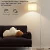 imageSUNMORY Arc Floor Lamp Modern Floor Lamp with Romote Control and Stepless Dimmable Bulb Metal Standing Lamps with Hanging Lampshade for Living Room Bedroom Office BlackNickel Without Remote
