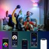 imageSUNMORY Arc Floor Lamp Modern Floor Lamp with Romote Control and Stepless Dimmable Bulb Metal Standing Lamps with Hanging Lampshade for Living Room Bedroom Office BlackBlackRGB