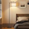 imageSUNMORY Arc Floor Lamp Modern Floor Lamp with Romote Control and Stepless Dimmable Bulb Metal Standing Lamps with Hanging Lampshade for Living Room Bedroom Office BlackGray Without Remote