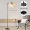 imageSUNMORY Arc Floor Lamp Modern Floor Lamp with Romote Control and Stepless Dimmable Bulb Metal Standing Lamps with Hanging Lampshade for Living Room Bedroom Office BlackGray Without Remote