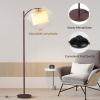 imageSUNMORY Arc Floor Lamp Modern Floor Lamp with Romote Control and Stepless Dimmable Bulb Metal Standing Lamps with Hanging Lampshade for Living Room Bedroom Office BlackBrown