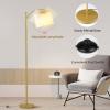 imageSUNMORY Arc Floor Lamp Modern Floor Lamp with Romote Control and Stepless Dimmable Bulb Metal Standing Lamps with Hanging Lampshade for Living Room Bedroom Office BlackGold Without Remote