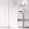 imageSUNMORY Arc Floor Lamp Modern Floor Lamp with Romote Control and Stepless Dimmable Bulb Metal Standing Lamps with Hanging Lampshade for Living Room Bedroom Office BlackGold Without Remote