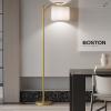 imageSUNMORY Arc Floor Lamp Modern Floor Lamp with Romote Control and Stepless Dimmable Bulb Metal Standing Lamps with Hanging Lampshade for Living Room Bedroom Office BlackGold Without Remote