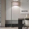 imageSUNMORY Arc Floor Lamp Modern Floor Lamp with Romote Control and Stepless Dimmable Bulb Metal Standing Lamps with Hanging Lampshade for Living Room Bedroom Office BlackGray Without Remote