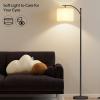imageSUNMORY Arc Floor Lamp Modern Floor Lamp with Romote Control and Stepless Dimmable Bulb Metal Standing Lamps with Hanging Lampshade for Living Room Bedroom Office BlackBlack Without Remote