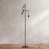 imageSUNMORY Dimmable Floor Lamp 68 Inch Tall Lamps for Living Room Standing Lamp with 3 x 6w LED Bulbs Tree Lamp Farmhouse Industrial Floor Lamp for Bedroom Office Black ampamp Rattan ShadeBlack