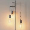 imageSUNMORY Dimmable Floor Lamp 68 Inch Tall Lamps for Living Room Standing Lamp with 3 x 6w LED Bulbs Tree Lamp Farmhouse Industrial Floor Lamp for Bedroom Office Black ampamp Rattan ShadeBlack