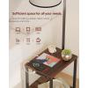 imageSUNMORY Floor Lamp with Table End Table with Lamp Shelves Charging StationUSB ampamp AC Port 3Color Temperature LED Bulb Side Table Lamps for Living Room Bedroom Office Rustic BrownDark Walnut